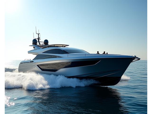 中古のワリーパワー118ヨット、未来的なデザイン